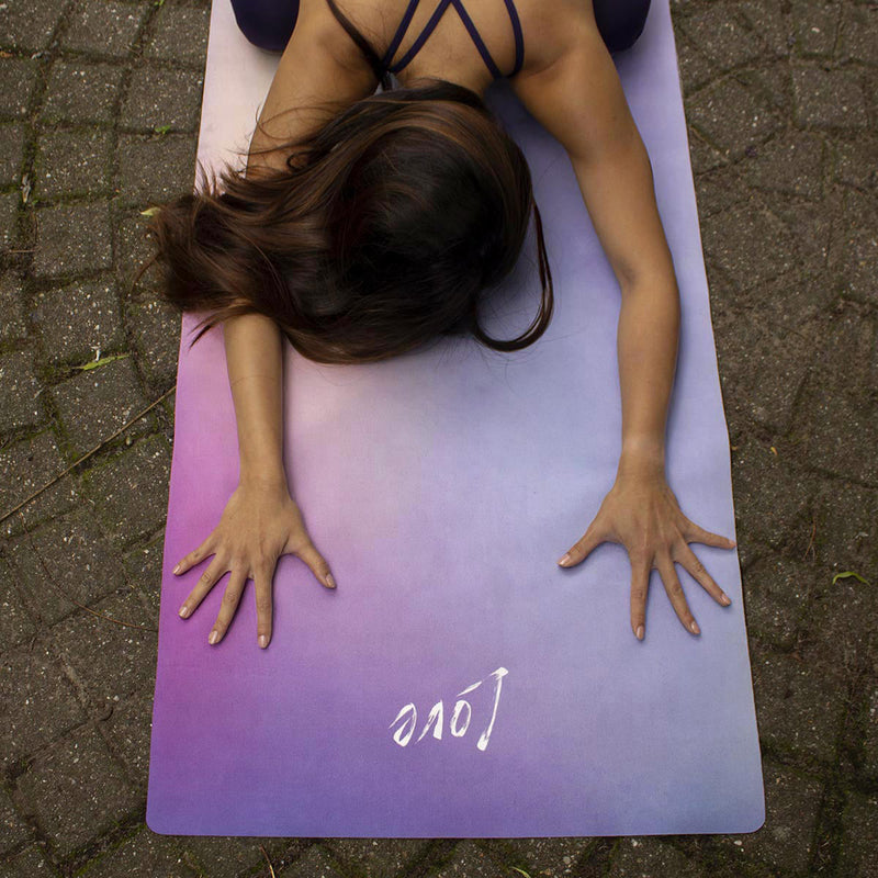 Childs pose on the travel gradient yoga mat