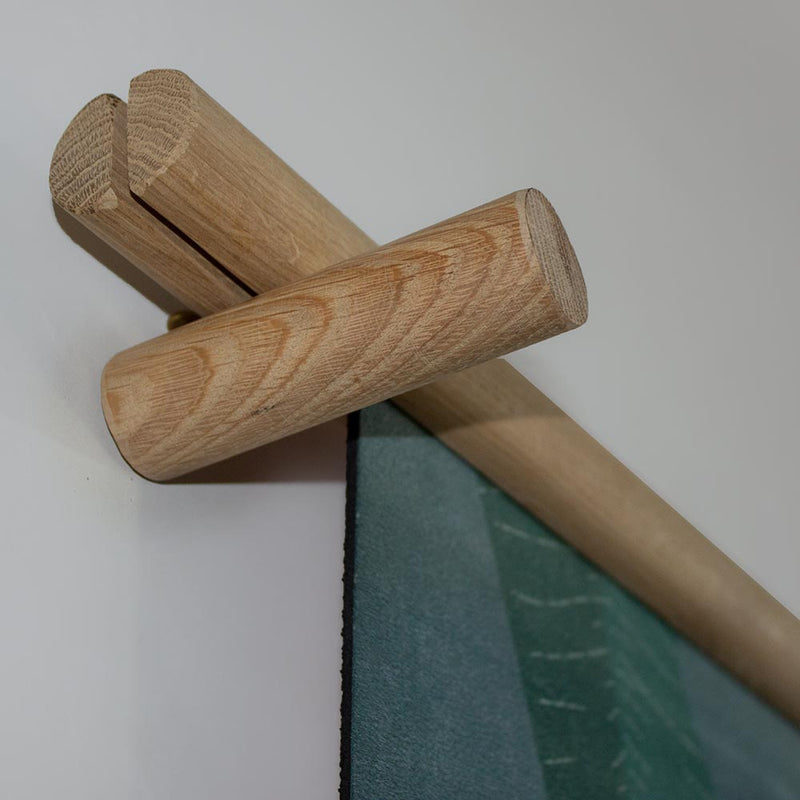 Oak yoga mat hanger